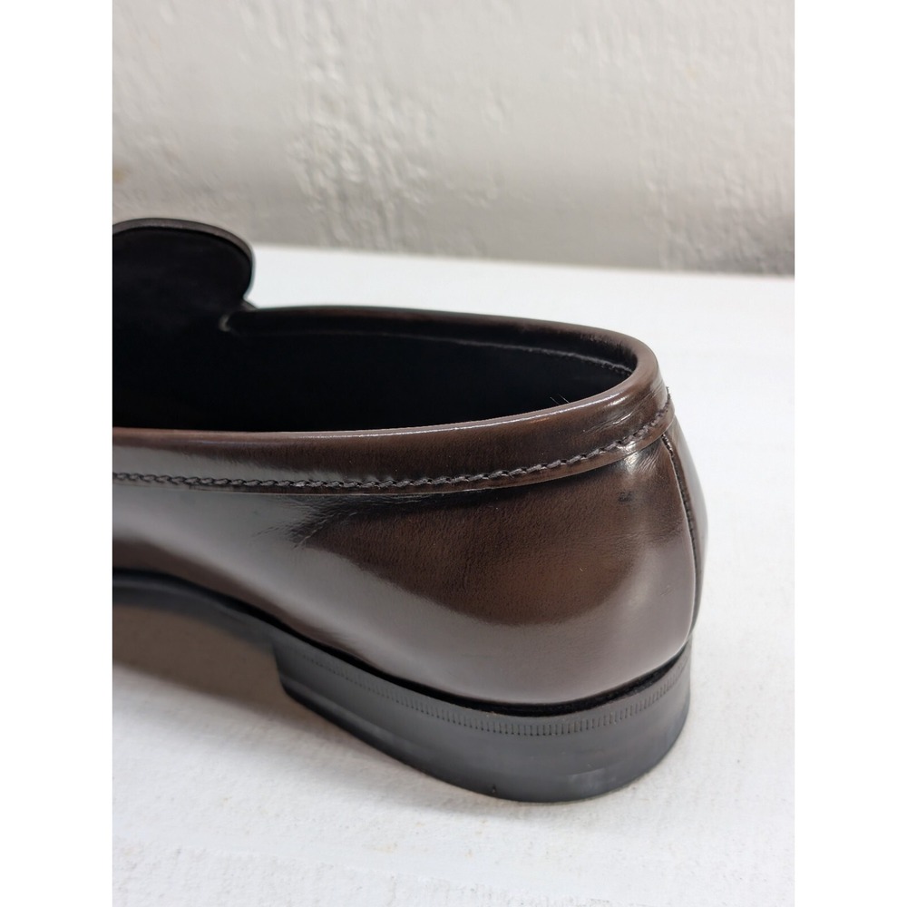 Prada Men's Dress Shoes Square Toe Penny Loafer Brown Leather Sz 7 - Picture 6 of 15